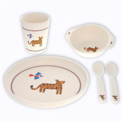 Set de vaisselle en mélamine tigre - Le Petit Souk
