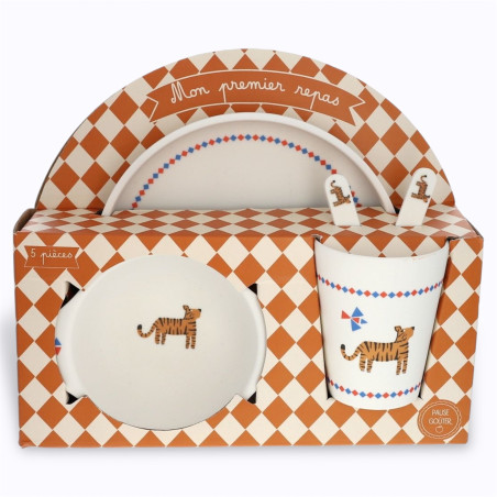 Set de vaisselle en mélamine tigre - Le Petit Souk