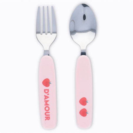 Set de couverts pommes roses - Le Petit Souk