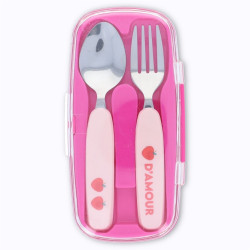 Set de couverts pommes roses - Le Petit Souk