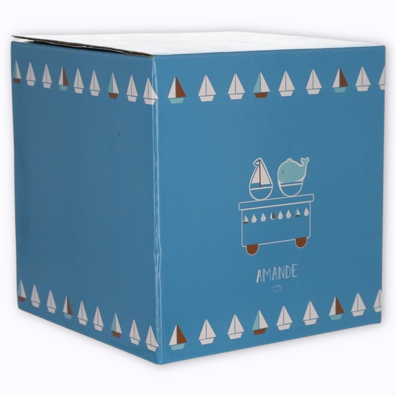 Boîte à musique bateau et baleine enfant