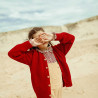 Cardigan enfant laine recyclée rouge vêtements pour enfant