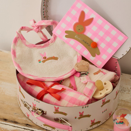 Carte postale bienvenue lapin rose Chichi Pompon Le Petit Souk