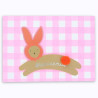 Carte postale bienvenue lapin rose Chichi Pompon Le Petit Souk