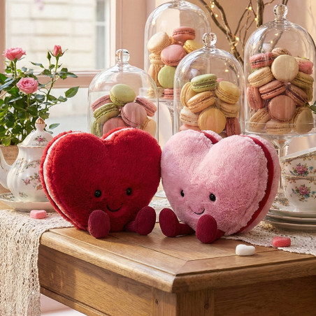 Duo de peluche macaron coeur Arlette et Colette