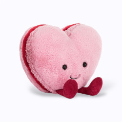 Peluche macaron cœur rose Colette peluches
